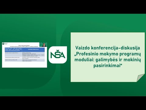 Nacionalinė švietimo agentūra. Profesinio mokymo programų moduliai: galimybės ir mokinių pasirinkimai