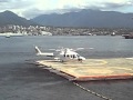 Helijet S76 landing in Vancouver. Main rotor blades in sync with camera.