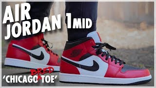 Air Jordan 1 Mid Chicago Bred Toe