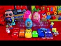8 Surprise Eggs Unboxing Toy Story Disney Pixar Cars 2 Angry Birds Barbie Eggs like Kinder Surprise