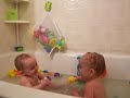 The twins lose it in the tub!