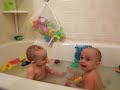 The twins lose it in the tub!
