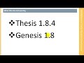 Comparison of Genesis and Thesis Theme -- Part 1 -- Introduction