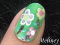 Nail Art Tutorial - Spring Flowers Pretty Design for Short Nails Home Made DIY Freehand