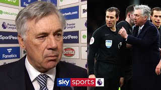 Ancelotti on Everton&#39;s disallowed goal and being sent off! | Everton 1-1 Man Utd