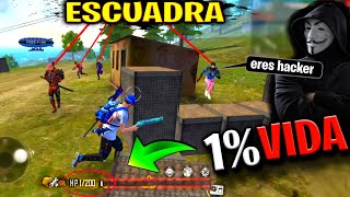 ELIMINO A UNA ESCUADRA CON 1% DE VIDA *INCREIBLE*( MOMENTOS EPICOS)FREEFIRE 🤣🤣🤣