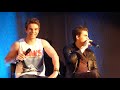 Panel Paul Wesley and Nathaniel Buzolic at BloodyNightCon Brussel. Paul imitate Ian somerhalder