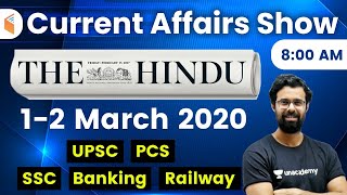 8:00 AM - Daily Current Affairs 2020 by Bhunesh Sir | 1-2 March 2020 | wifistudy