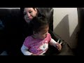 Funny baby gets scared by a fake spider prank