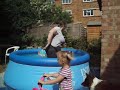 My missus - her first time in our little pool