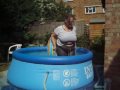 My missus - her first time in our little pool
