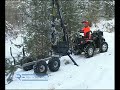 ATV Quad mit Rückewagen und Fällgreifer