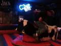 Jack ass in Metallica t shirt rides mechanical bull