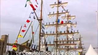 Grande parade de l'Armada : le depart du Cuauhtémoc, à Rouen