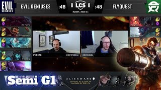 Evil Geniuses vs FlyQuest - Game 1 | Semi Final PlayOffs S10 LCS Spring 2020 | EG vs FLY G1