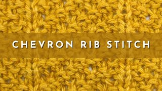 Chevron Rib Stitch Knitting Pattern for Beginners - Studio Knit