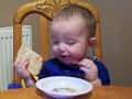 ~sleep eating !!! just like his dad !!~