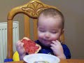 ~sleep eating !!! just like his dad !!~