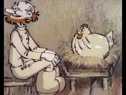 Кадр из мультфильма «Про деда, бабу и курочку рябу»