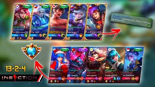 iNSECTiON With Toxic Teammates VS TOP GLOBAL No.1 Supreme Eudora,LanceLot | Hard Chou Gameplay MLBB