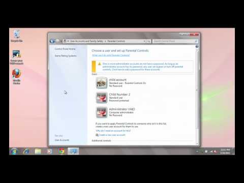 VAIO- How to enable and set up parental controls on a Windows 7 PC