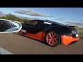 Uncut Lamborghini LP700-4 Aventador vs Bugatti Veyron Vitesse 1200 HP rollrace race 1