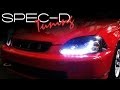 SPECDTUNING INSTALLATION VIDEO: 1996-1998 HONDA CIVIC R8 STYLE PROJECTOR HEAD LIGHTS