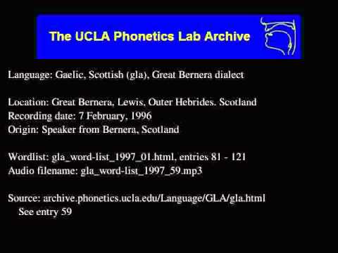 Gaelic, Scottish audio: gla_word-list_1997_59