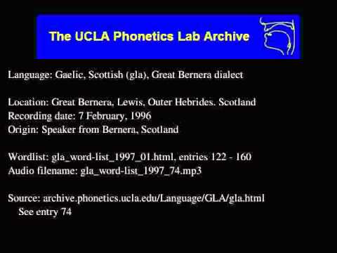 Gaelic, Scottish audio: gla_word-list_1997_74