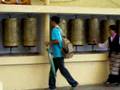 Tibetan prayer wheels