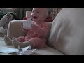 Baby Laughing Hysterically at Ripping Paper (Original)