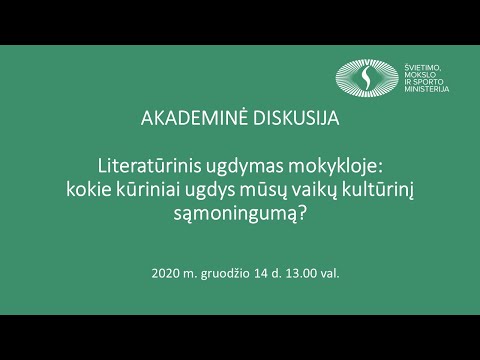 LR švietimo, mokslo ir sporto ministerija. Literatūrinis ugdymas mokykloje