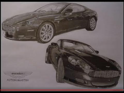 Aston Martin Vanquish Sketch on Paint Drawing Aston Martin Db9 By Hand   Vidoemo   Emotional Video