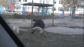 наркоман и столб