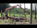 Perzl Rückewagen mit Kran im Einsatz