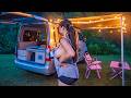 Night in The Mountains - Camping Van Adventure  ASMR (satisfying) 4K