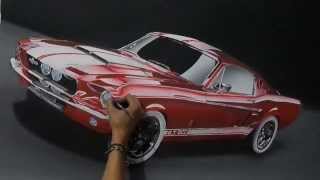 Pinté Un Ford Mustang Realista En Mi Cuarto