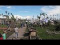 Des habitations et des champs de cocotiers détruits par le typhon