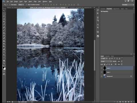 Как сделать на фото снег в фотошопе видео
