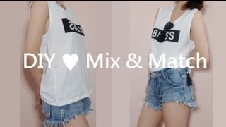 簡單DIY ♥配搭示範 |  Vivi X Snidel T-shirt DIY Mix & Match | CORIN