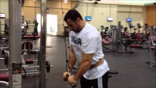 cable tricep extension with v-bar / triceps 