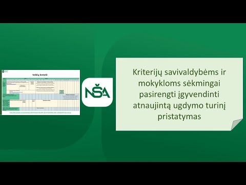 Nacionalinė švietimo agnetūra. Kriterijų savivaldybėms ir mokykloms sėkmingai pasirengti įgyvendinti atnaujintą ugdymo turinį pristatymas