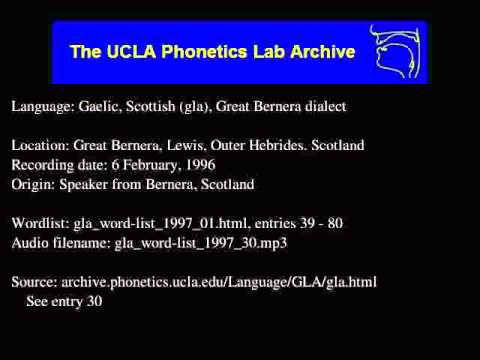 Gaelic, Scottish audio: gla_word-list_1997_30