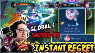 Global 1 Selena vs Global Hanzo, INSTANT REGRET | Mobile Legends