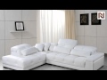 Rodeo Modern White Leather Sectional Sofa With Headrests VG2T0583