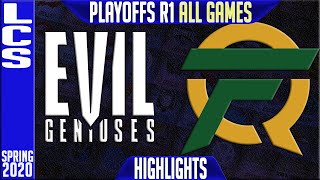 EG vs FLY Highlights ALL GAMES | LCS Spring 2020 Playoffs Round 1 | Evil Geniuses vs FlyQuest