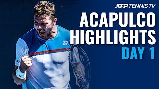 Wawrinka &amp; Tiafoe Produce Epic; Edmund, Kecmanovic Progress | Acapulco 2020 Day 1 Highlights