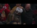 Adam Pardy loses helmet to fan in stands