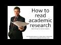 How to Read Academic Research