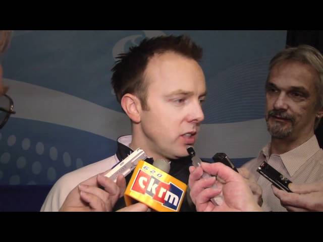2011 Ford World Men's Curling Championship - Draw 15 Media Scrum